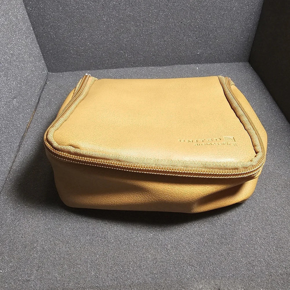 United Business First Tan Leather Toiletry Zip Up Bag 6in × 6in see pictures for - Picture 3 of 7